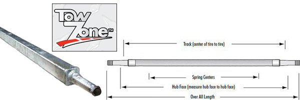 1.5 inch Square Galvanized Trailer Axles