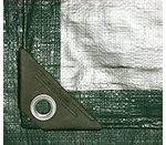 Green-Silver Poly Tarps with 12 x 12 Fabric Weave