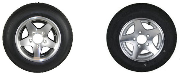 12 inch Trailer Tire with Aluminum Rim
