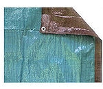 Brown-Green Poly Tarps with 8 x 8 Fabric Weave