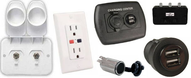 RV Charging Ports, Outlets, and Wall Jacks