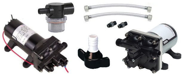 RV Fresh Water Pumps and Pump Fittings