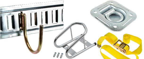 E-Track NOT Included. E-Track TieDown Kit: 20 O Rings 2 ETrack Bags Ideal TieDown Accessories Package for Trucks 10 TieOffs Trailers Boat 6 Ratchet Straps Dock Warehouse 