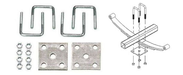 Trailer Axle Tie Plate Kits and Axle Hardware