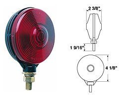 Red Peterson V313-2 Single-Face Pedestal-Mount Stop/Tail Light 