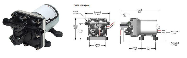 SHURflo 4008-101-E65 RV Camper Automatic Demand Water Pump 4008 12 Volt NEW 