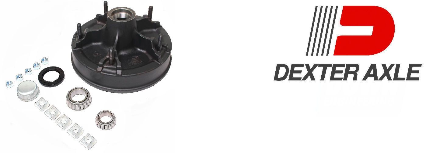 DEXTER 12 in. x 2 in. 5-Spoke Wheel-Drum Kit: Demountable 6k UTG Axles