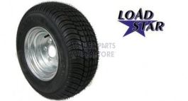 2-Pack Trailer Tires On Galvanized Wheel Rims 18.5-8.5-8 215/60-8 Load C 5 Lug 