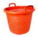 Orange Plastic Bushel Basket with Molded Handles