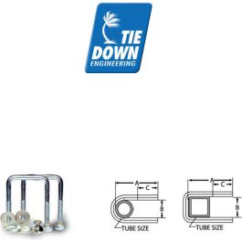 TIEDOWN 3/8 in. Square U-Bolt (1-Pair), 2-1/8 in. x 4 in. #86208