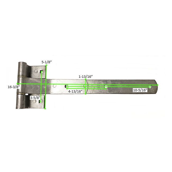 CAR MATE 16 in. Galvanized Steel Strap Hinge, 3 Hole #4026-1/4-HD
