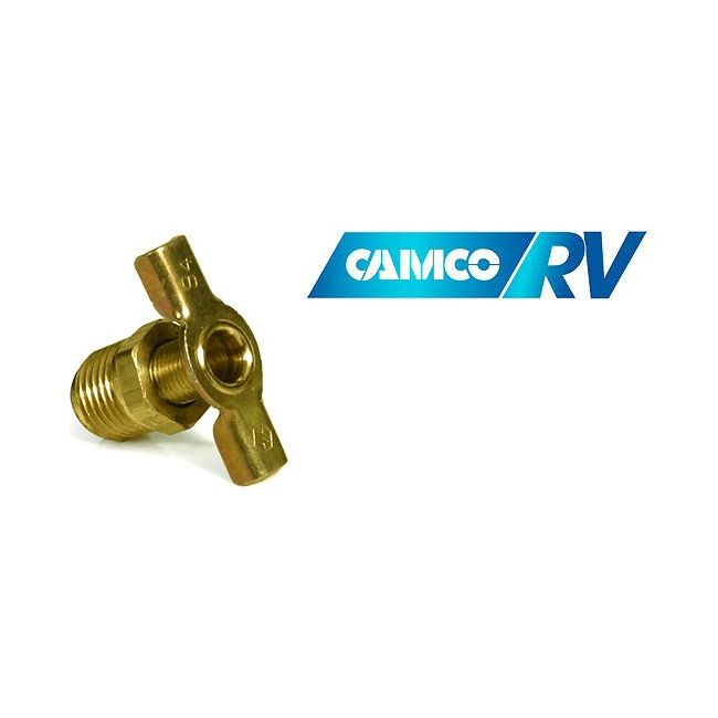 Camco 11683 – Valvola Di Scarico Per Scaldabagno RV, Filetto Maschio 3/8'' NPT, Ottone Resistente