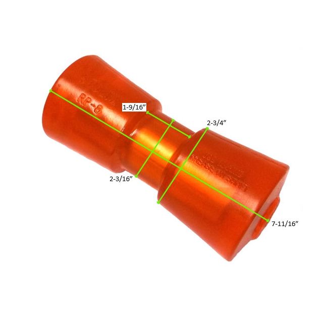 8 inch STOLTZ Polyurethane Keel Roller, 5/8 inch I.D. #RP8