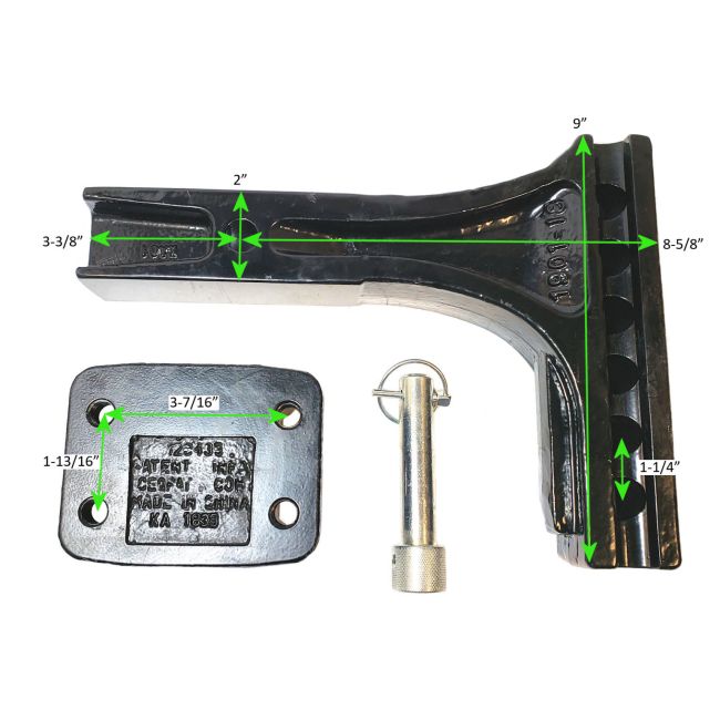 Adjustable 2 in. Receiver Pintle Hook Mount, 14K #63072