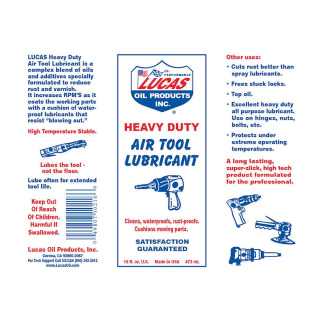 LUCAS OIL Air Tool Lube Oil, 16 oz. 10216