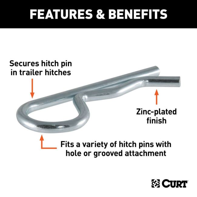 CURT Trailer Hitch Pin Clip, 3-Pack 21602