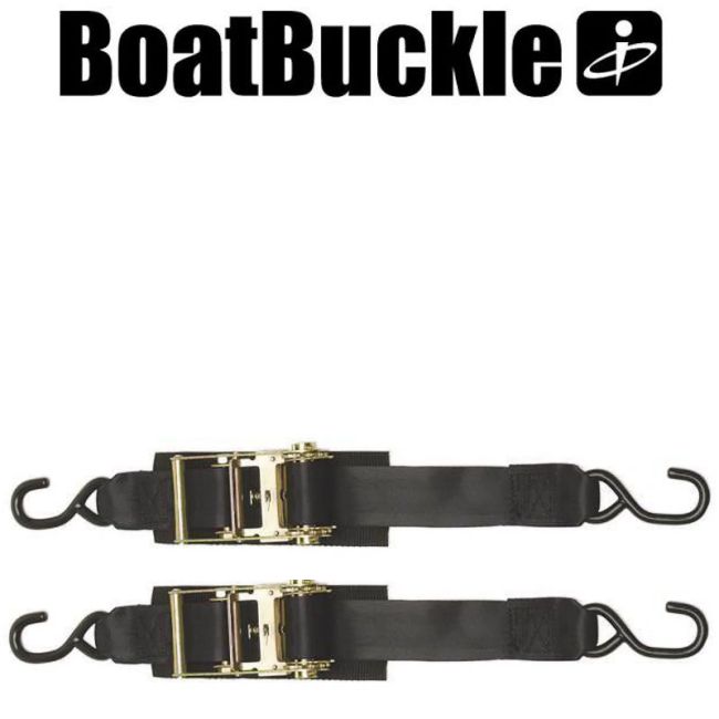 2-Pack Boat Transom Tie Down Straps - 2" X 4' Quick Release With 1200LB Capacity & Soft Loops