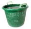 Green Plastic Bushel Basket with Molded Handles
