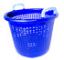 Blue Plastic Bushel Basket with Molded Handles