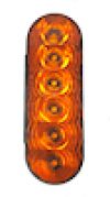 TECNIQ Amber Grommet Mount Oval 6-LED Tail Light, T66 #T66-AA0P-1
