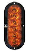 TECNIQ Amber Surface Mount Oval 6-LED Tail Light, T66 #T66-AASP-1