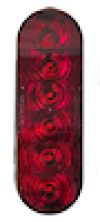 TECNIQ Red Grommet Mount Oval 6-LED Tail Light, T66 #T66-RR0P-1