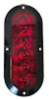 TECNIQ Red Surface Mount Oval 6-LED Tail Light, T66 #T66-RRSP-1