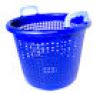 Blue Plastic Bushel Basket with Molded Handles