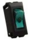 Illuminated 12V On/Off Switch, Green/Black #13695