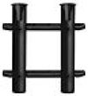 Side Mount 2-Rod Holder, Black Plastic #50091421
