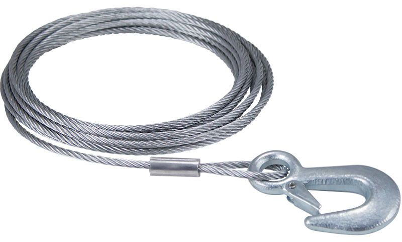 5mm Wire Rope Hand Winch Cable 15mtrs With 1T Eye Hook Trailer Winch Boat 