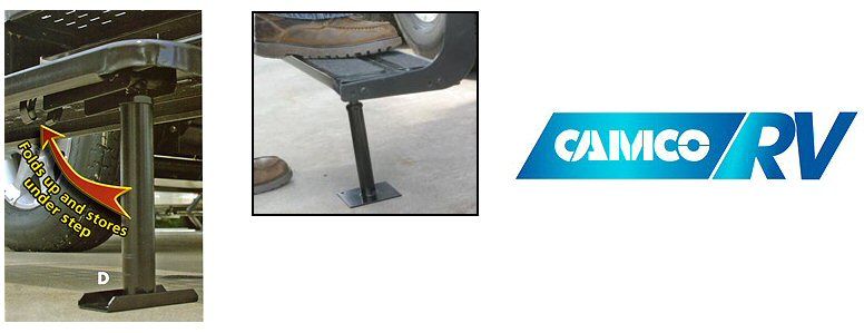 Camco 43671 Self-Stor Step Mounts under RV entry steps for safety 