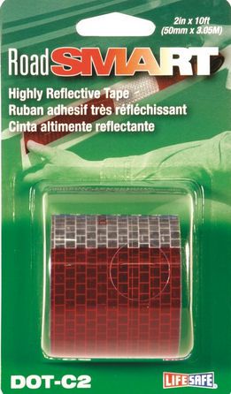 Incom RE800 DOT-C2 Red/Silver 1.5" x 4' High Visibility Reflective Safety Tape 