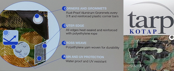 Camouflage Poly Tarps with 8 x 10 Fabric Weave